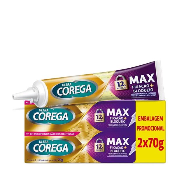 Imagem de Corega Ultra 70g Fixador De Dentadura Sem Sabor Kit C/2