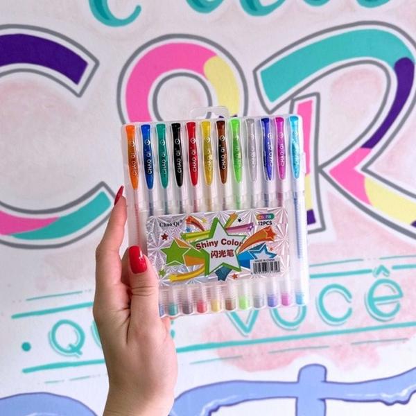 Imagem de Cores que encantam e inspiram! Kit 12 canetas em gel