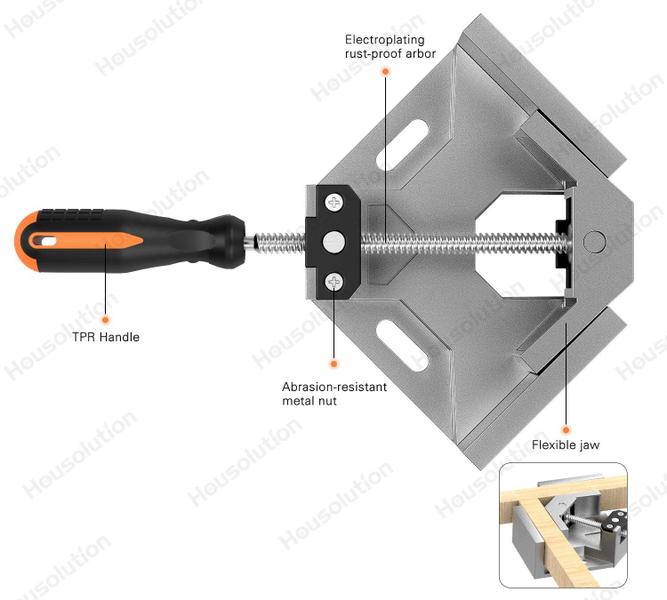 Imagem de Corner Clamp Housolution em liga de alumínio de ângulo reto 90, pacote com 2