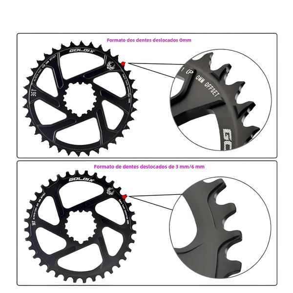 Imagem de Coroa de Pedaleira Sram 3 Parafusos 30-38T - Prato Largo e Estreito para Disco Único