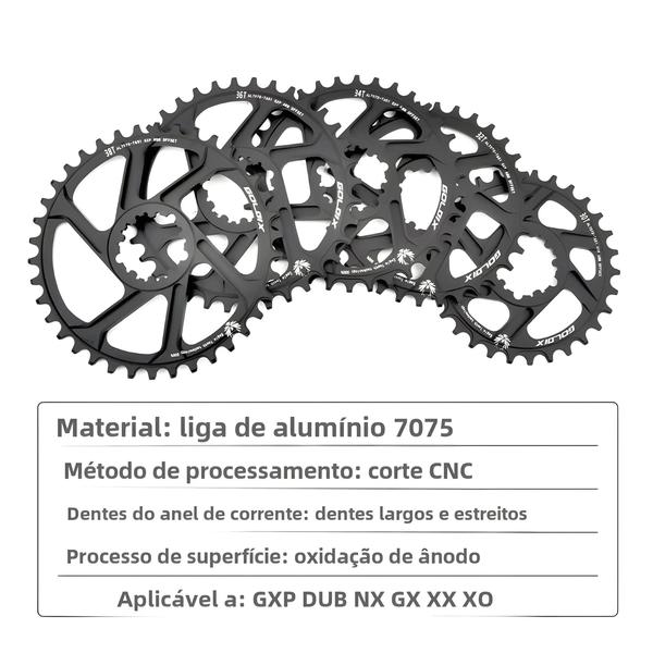 Imagem de Coroa de Pedaleira Sram 3 Parafusos 30-38T - Prato Largo e Estreito para Disco Único