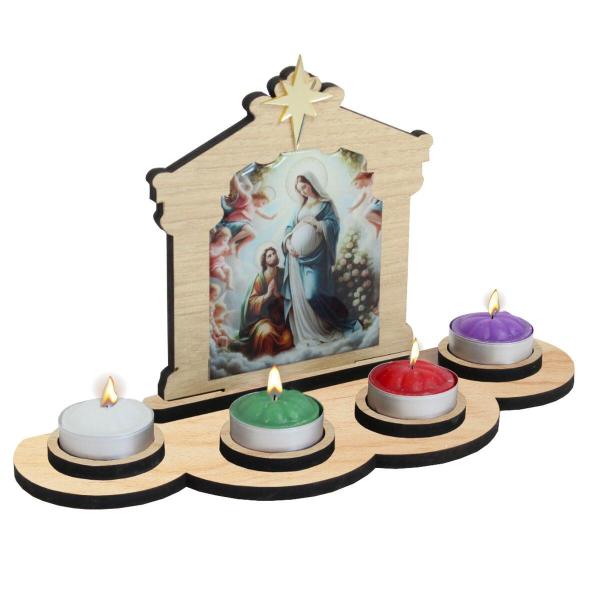 Imagem de Coroa do Advento MDF com Velas Rechô