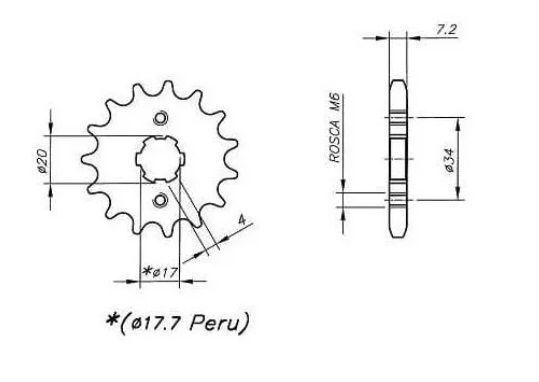 Imagem de Coroa E Pinhão Cg 125 Ks/es Titan 1995-2004 Vaz 44/14