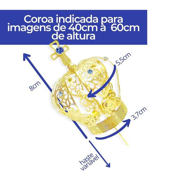 Imagem de Coroa Folheada Nº8 Nossa Senhora de Fátima de 40cm a 60cm