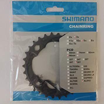 Imagem de Coroa shimano alivio fc-m4000 / m4050 ou acera fc-m3000 / fc-mt300 30d bcd 96mm p/ relação de 3x9v - und