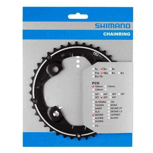 Imagem de Coroa shimano deore fc-m615 40 dentes aj bcd 104mm 2x10v