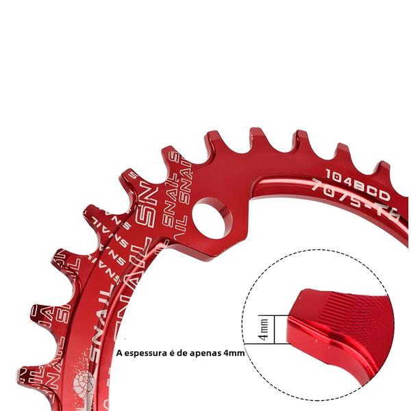 Imagem de Coroa Ultraleve Snail 104 BCD para MTB - 32T, 34T, 36T, 38T, 40T e 42T