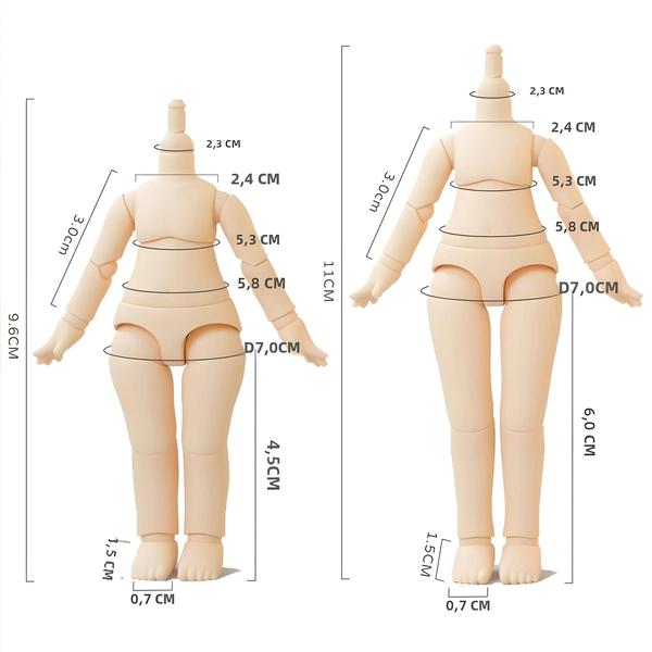 Imagem de Corpo De Boneca Bjd Escala 1/12, Articulação Esférica Removível Ob11 Para Cabeça Penny Gsc Molly