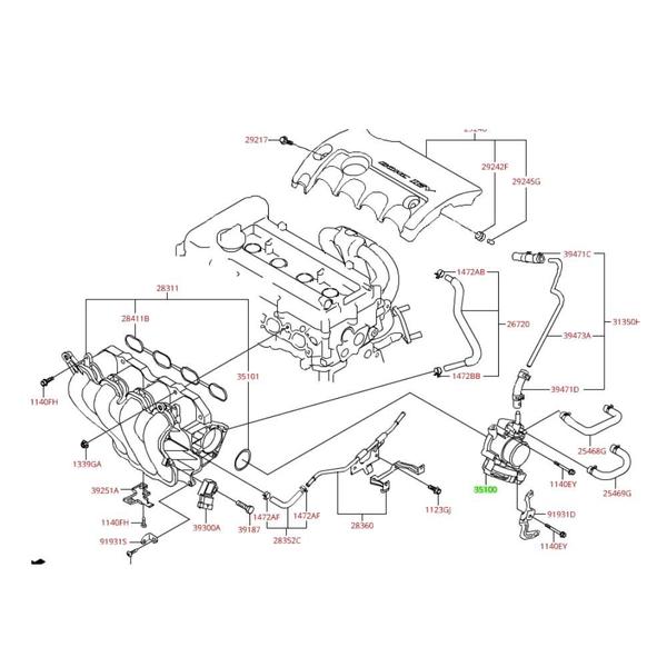 Imagem de Corpo de borboleta - TBI Hyundai HB20 / I30 1.6 16V