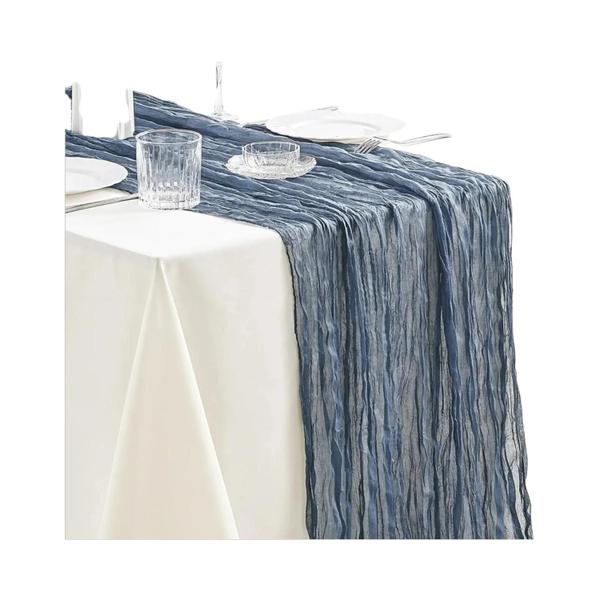 Corredor de Mesa de Gaze Boho (10 Peças, 40x270cm) - Decoração Romântica para Casamento, Chá de Panela e Festas Imagem de Corredor de Mesa de Gaze Boho (10 Peças, 40x270cm) - Decoração Romântica para Casamento, Chá de Panela e Festas