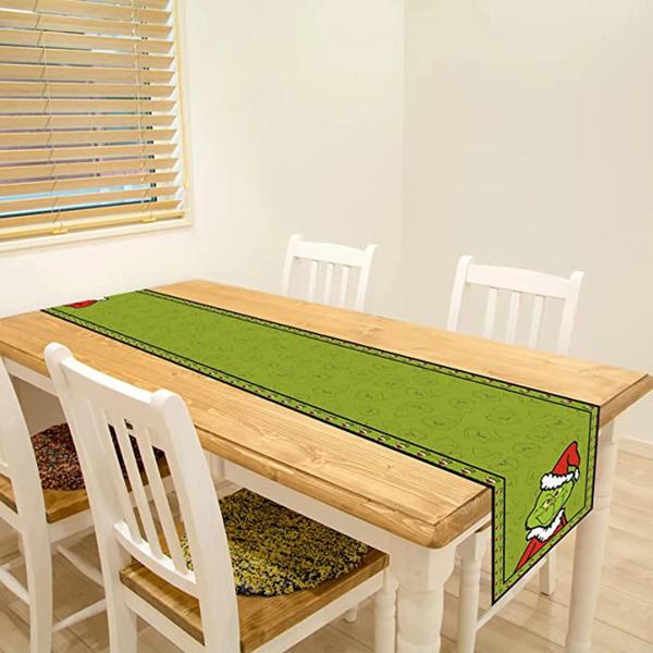 Imagem de Corredor de Mesa de Linho Verde Natal - 13x72 Polegadas - Decoração de Natal