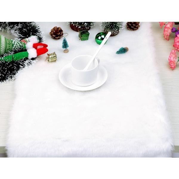 Imagem de Corredor de mesa Wokex Faux Fur Thick White 36x180cm