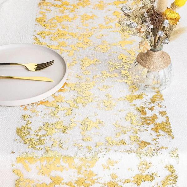 Imagem de Corredores de Mesa com Glitter Dourado e Prateado - Para Casamento