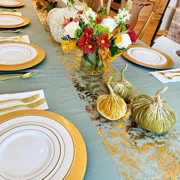 Imagem de Corredores de Mesa com Glitter Dourado e Prateado - Para Casamento