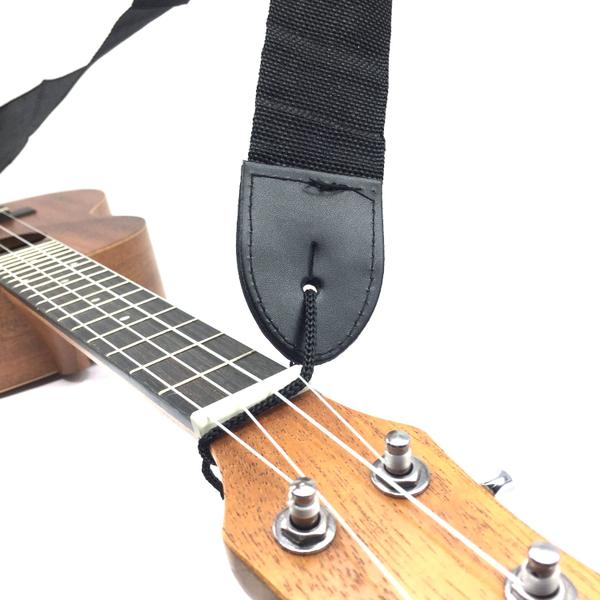 Correia alça violao ukulele viola preta lisa MXP GS2 Imagem de Correia alça violao ukulele viola preta lisa MXP GS2