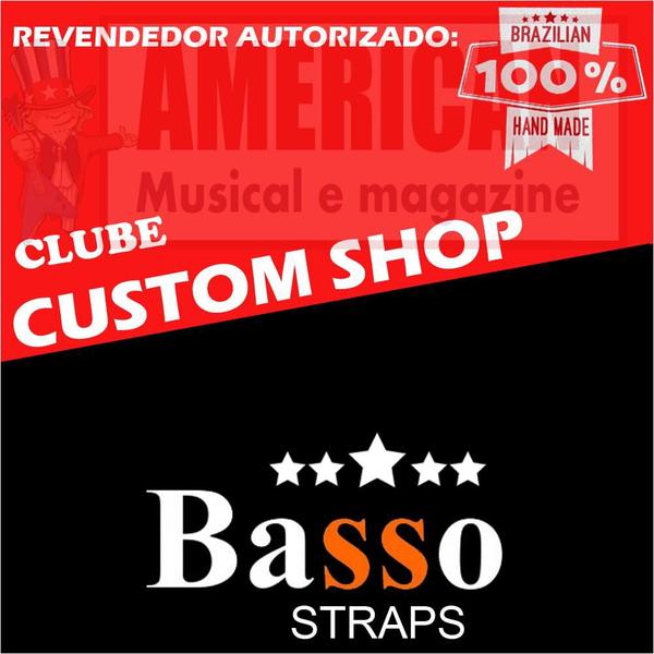 Imagem de Correia Basso Linha Custom Shop 100% Couro P/ Violão Marrom