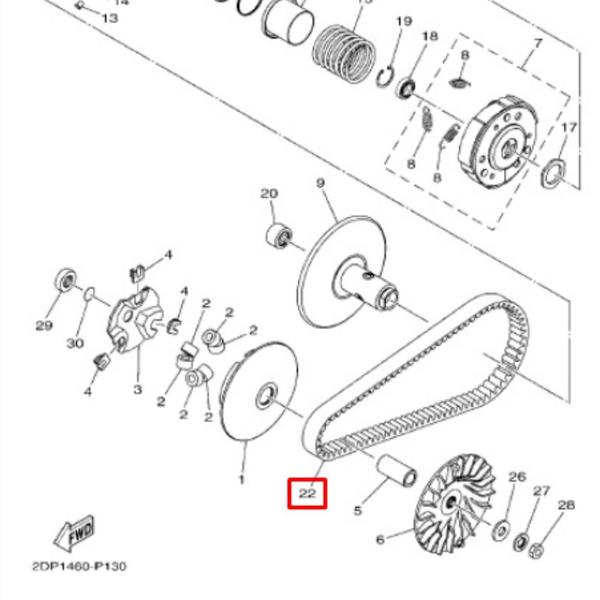 Imagem de Correia da embreagem transmissão original nmax 160 2019 2020