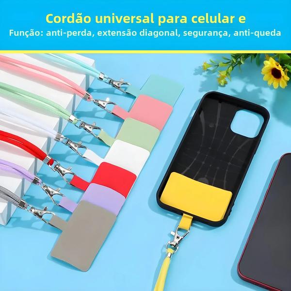 Imagem de Correia De Cordão De Pescoço Removível Ajustável Para Telefones Celulares E Capas De Segurança