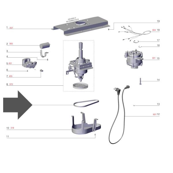 Imagem de Correia lavadora electrolux les11 lac 11 4pje 563 a02437902