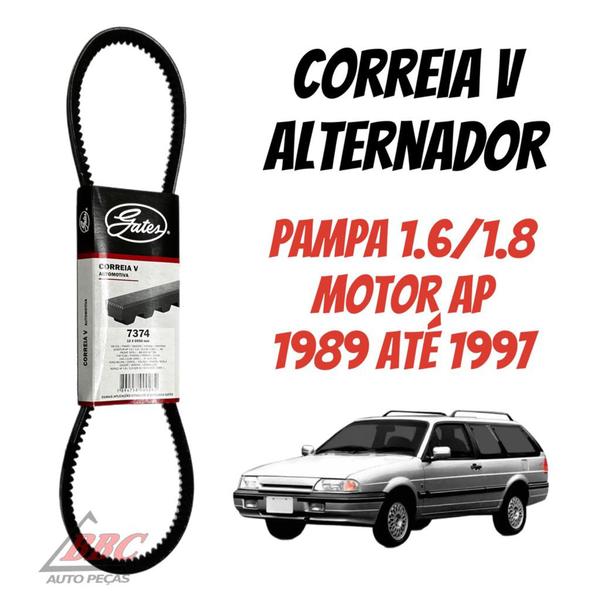 Imagem de Correia V Alternador Pampa 1.6/1.8 - Motor Ap - 1989 ate 1997 / 7374 - 10x0950 Gates