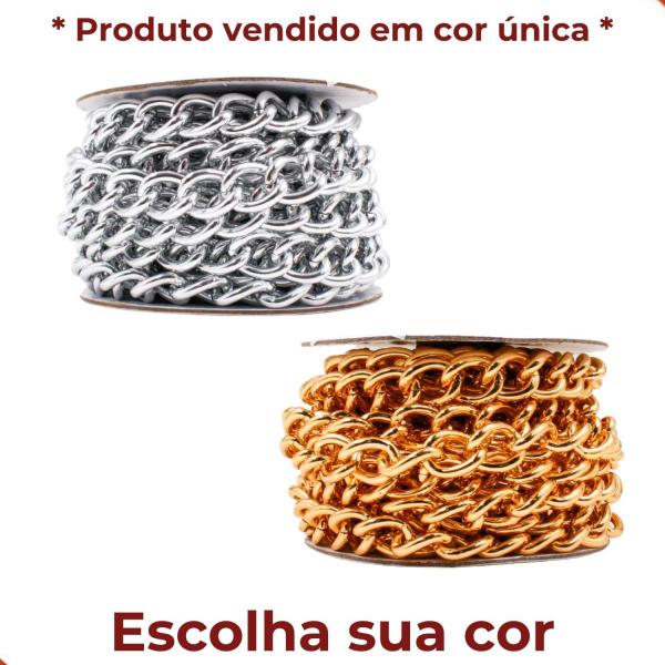Corrente 19x15mm em aluminio com 05 metros - LADEIRA BIJUTERIAS Imagem de Corrente 19x15mm em aluminio com 05 metros