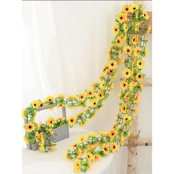 Imagem de Corrente de Girassol Flor Artificial 4m 120 flores