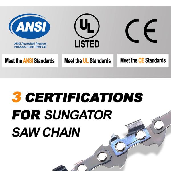 Imagem de Corrente de motosserra SUNGATOR SG-R55, pacote com 3 polegadas, de 16 polegadas para Stihl