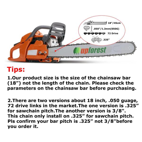 Imagem de Corrente de motosserra UPFOREST de 18 polegadas para Husqvarna 440 445 450