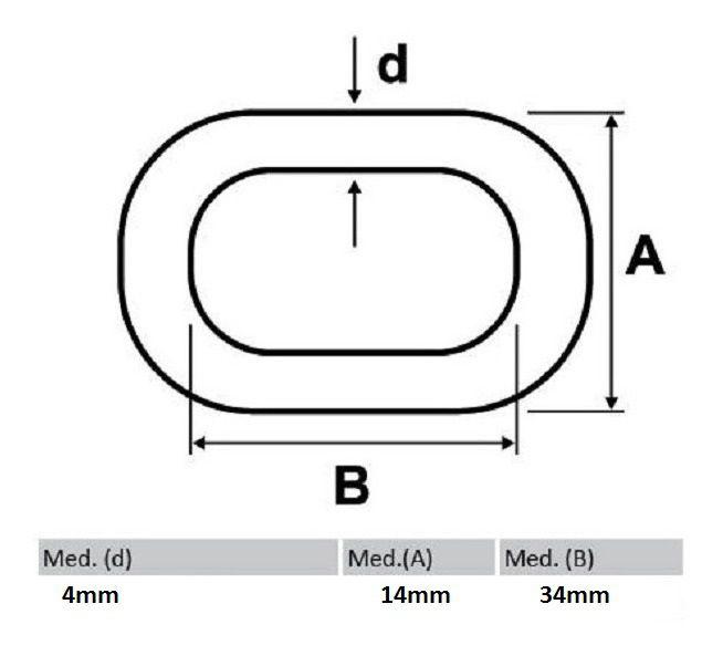 Imagem de Corrente Em Aço Inox 4 Mm Elo Longo Para Âncora Lancha Barco