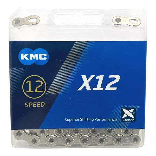 Imagem de Corrente Kmc 12v 126 Elos X12 Prata Bike Bicicleta Mtb Speed