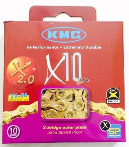 Corrente Kmc X10 Ti-n Gold Dourada 10v Original Na Caixa Imagem de Corrente Kmc X10 Ti-n Gold Dourada 10v Original Na Caixa