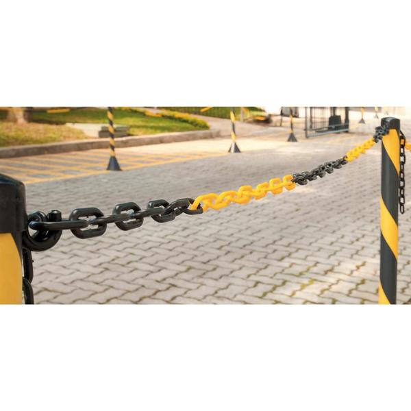 Imagem de Corrente pvc elo 8x25x34,5mm amarela/preta com 10mts - Vonder