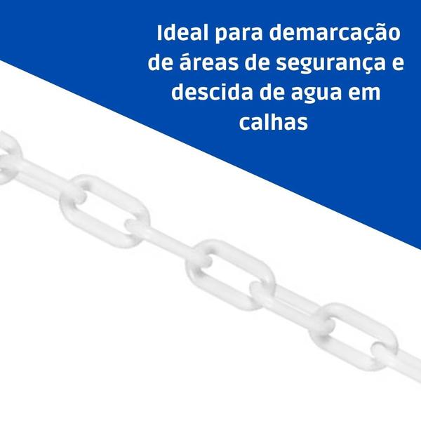 Imagem de Corrente segurança calha isolamento demarcação plástica 10mt