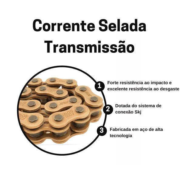 Corrente Transmissão Foco Racing Retentor 120 Elos 520h Skj Imagem de Corrente Transmissão Foco Racing Retentor 120 Elos 520h Skj