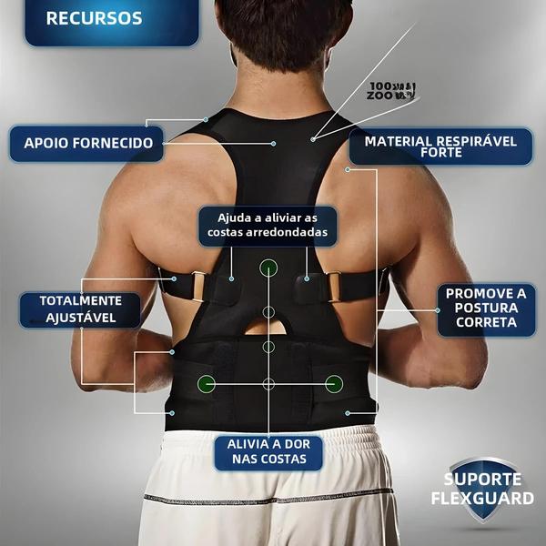 Imagem de Corretor de Postura Magnético - Cinta de Suporte para Ombros (Homens e Mulheres)