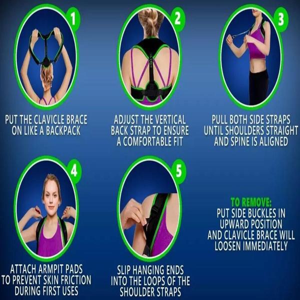 Imagem de Corretor postural ajustável unissex cinta magnética com imãs