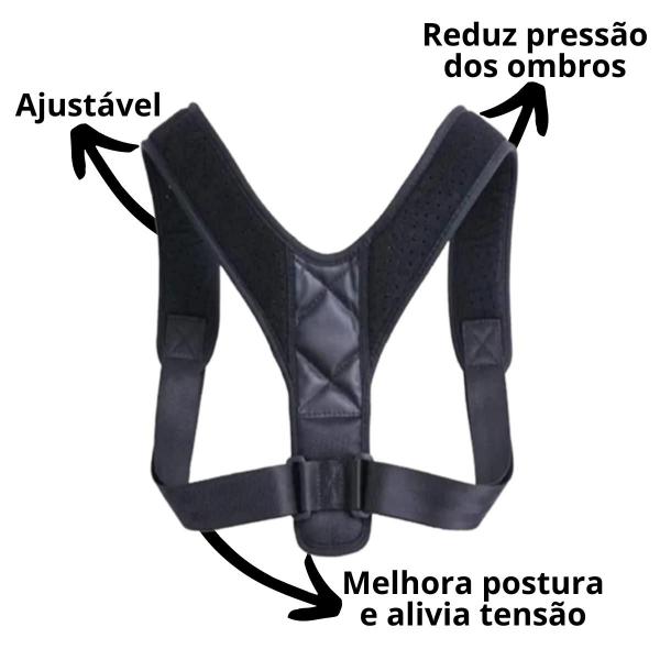 Imagem de Corretor postural ortopédico ajustável unissex reforçada