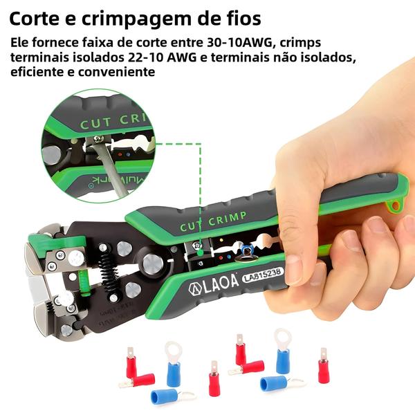 Imagem de Cortador Automático de Descascamento de Fios para Eletricistas - Alicate com Ferramentas de Crimpar