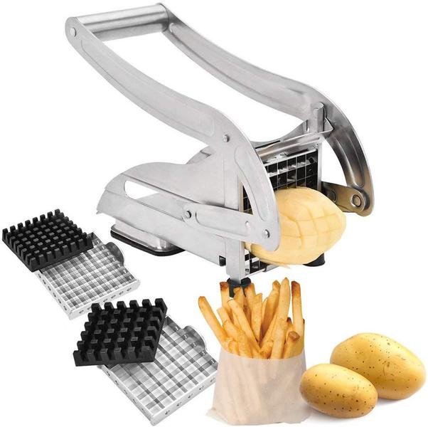 Imagem de Cortador Batata Palito Fatiador Legumes Fritas Inox Manual Verduras Frutas Portátil Profissional