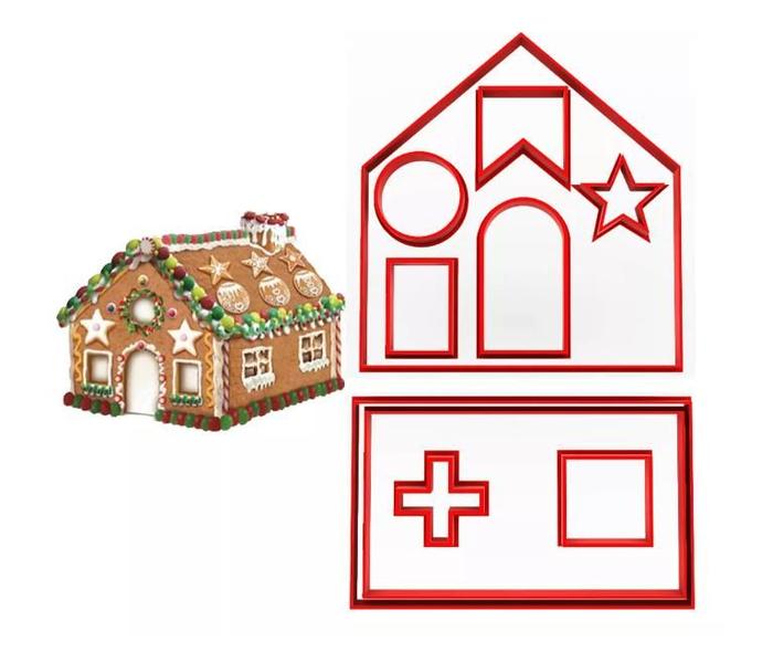 Cortador Casinha de Natal 17CM - Embody 3d Imagem de Cortador Casinha de Natal 17CM