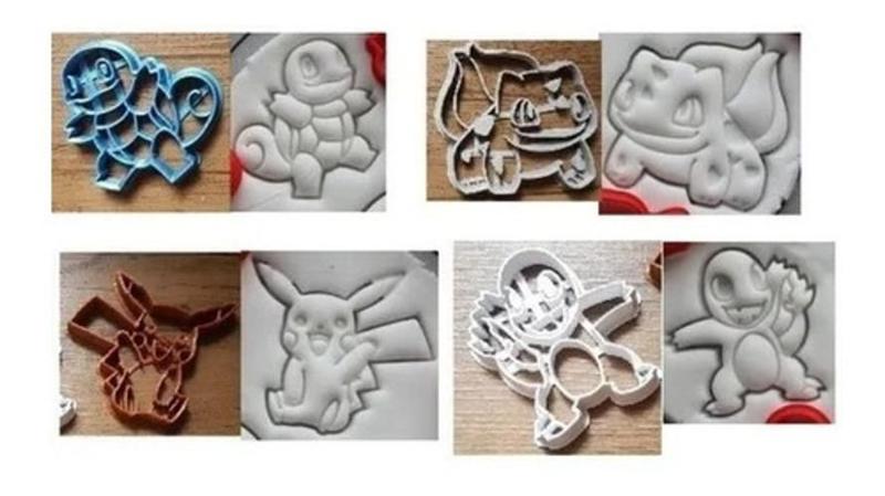 Imagem de Cortador Cupcake Biscoito Pokemon - Kit Com 5 Unidades