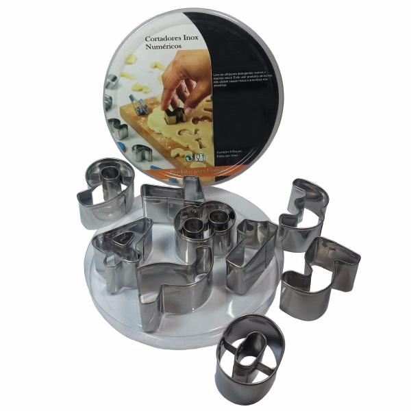 Cortador de Biscoito e Massas Numeros em Inox 09 Peças - Carisma Imagem de Cortador de Biscoito e Massas Numeros em Inox 09 Peças