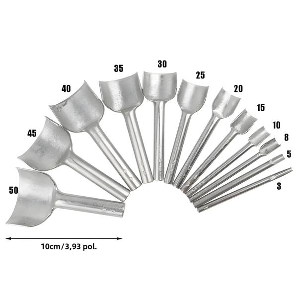 Imagem de Cortador de Couro de 3 a 50mm - Ferramenta de Perfuração Meio Redonda para Cintos, Carteiras e Alças