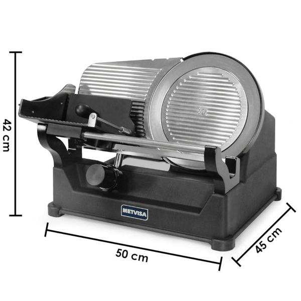Cortador de Frios Inclinado Metvisa 300mm 0,33CV Profissional 110V - CFI300 Imagem de Cortador de Frios Inclinado Metvisa 300mm 0,33CV Profissional 110V - CFI300