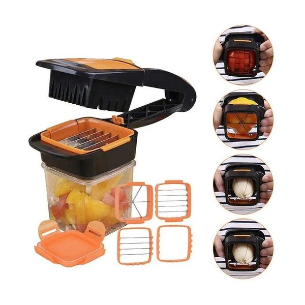 Imagem de Cortador de Frutas Manual Legumes Verduras 5 em 1 Nicer Dicer Aço Inoxidável