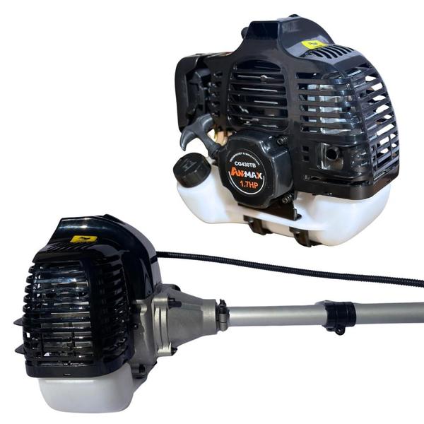 Imagem de Cortador de Grama Anmax CG430-B À Gasolina 43cc 1,7HP de Potência 12.000rpm Motor 2T Roçadeira Lateral Profissional de Alta Performance Com Lâmina 2 Pontas e Carretel de Nylon