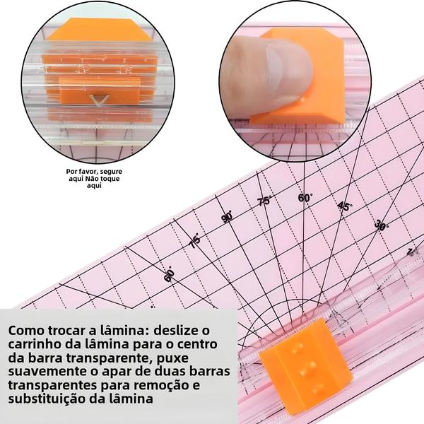 Imagem de Cortador de Papel A4 com Base Antiderrapante - 45° e 90° - Ideal para Fotos