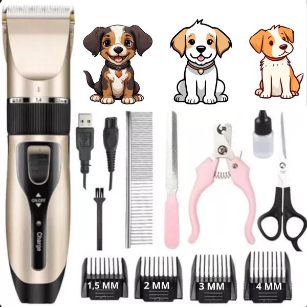 Imagem de Cortador de Pelo para Cães e Gatos  Kit Tosa Profissional Premium