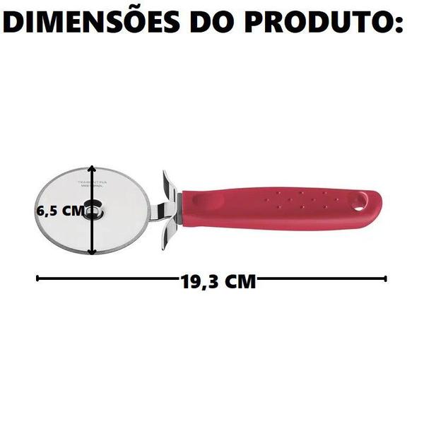 Imagem de Cortador de Pizza Aço Inox Utilitá Vermelho Tramontina