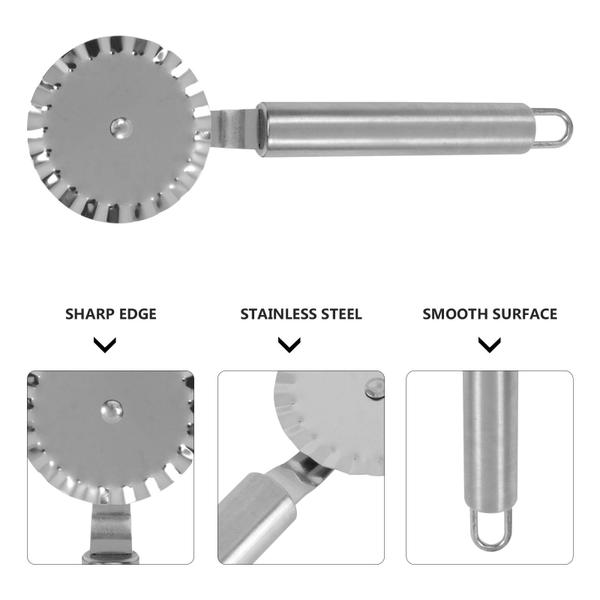 Imagem de Cortador de Pizza Inox Fatiador Massas Pastel Redondo Resistente Carretilha Cortar Pizzas